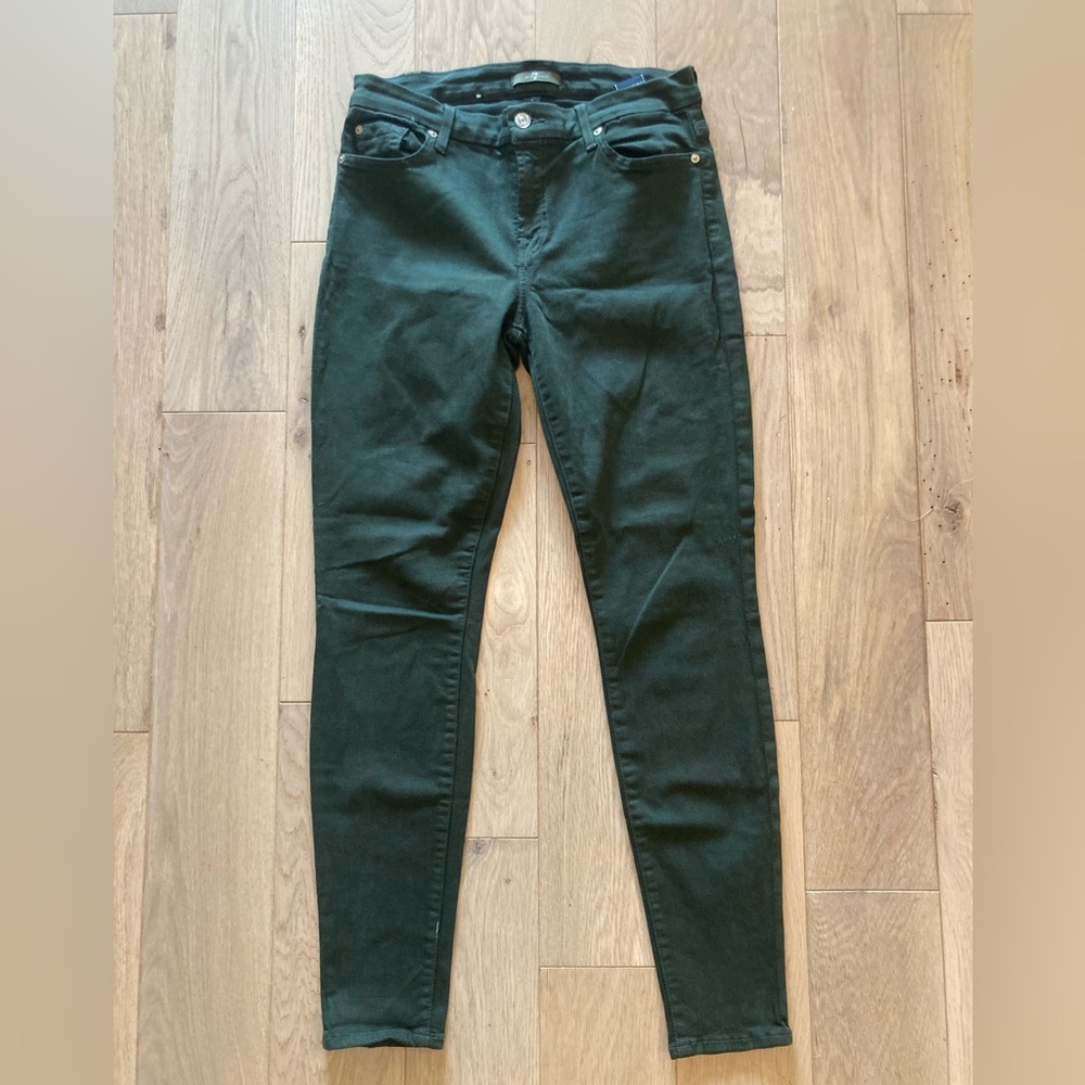 7 For All Mankind Dark Green Skinny Jeans